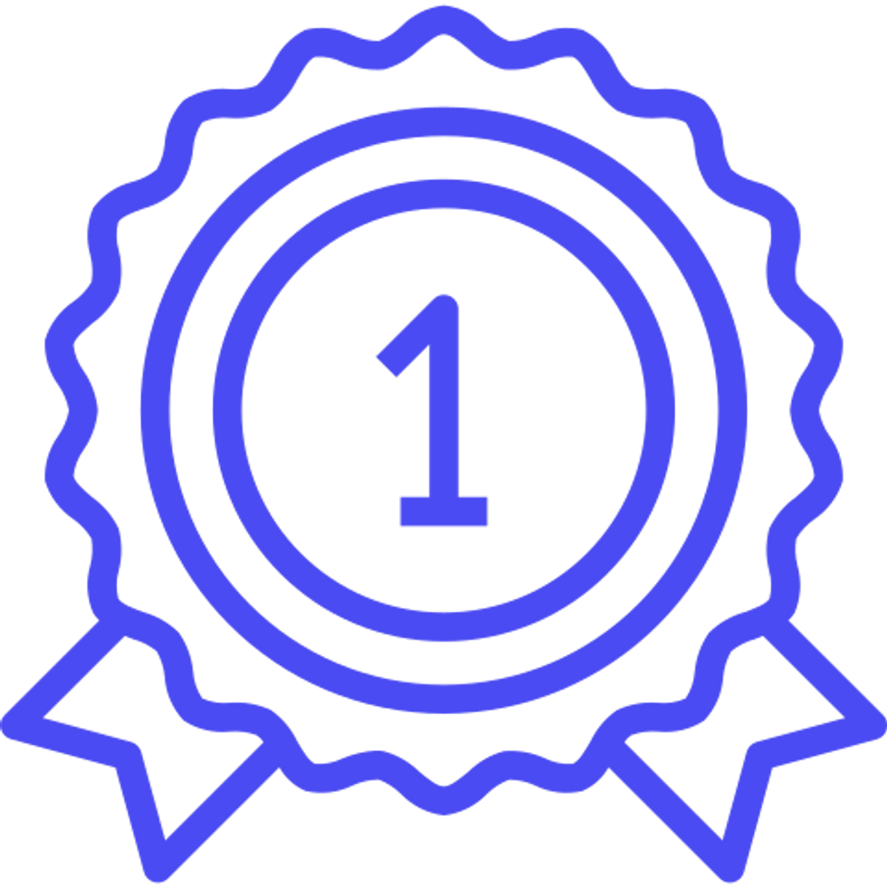 icon of a number one ribbon