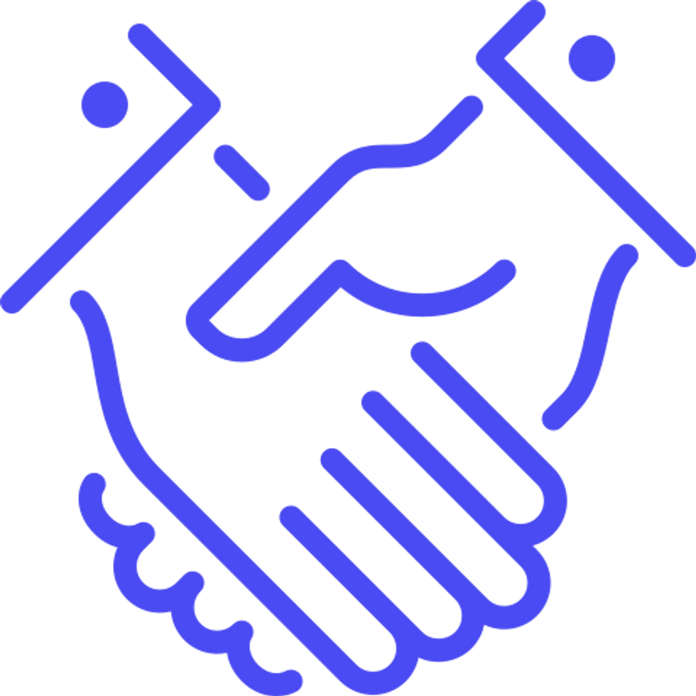 icon of 2 hands being held