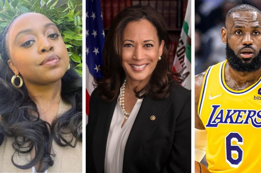 image via Instagram/@QuintaB + Office of Senator Kamala Harris, Public domain, via Wikimedia Commons + Erik Drost, CC BY 2.0, via Wikimedia Commons